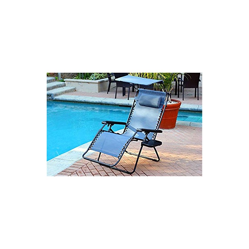 Oversized Zero Gravity Chair with Sunshade and Drink Tray -