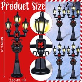 Christmas Lamp Post Village Accessories Village Fairy Lamp Train Lantern Miniature Street Decorative Streetlights for Dollhouse Pathway(Fresh Style,8 Pieces)
