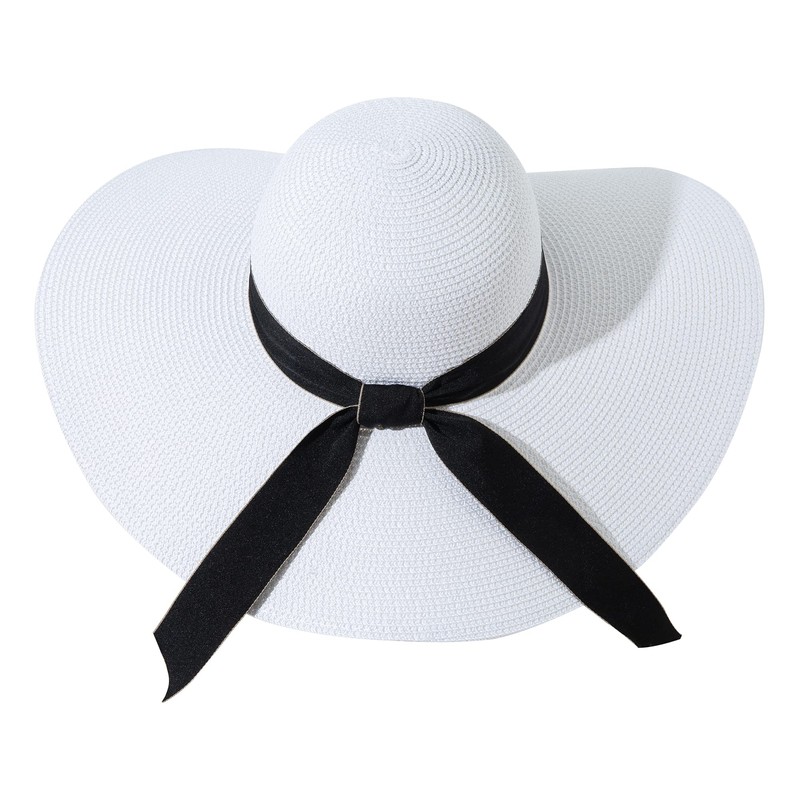 Lanzom Womens Wide Brim Straw Hat Big Floppy Foldable Roll