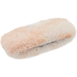 2119-01 Glasses Case, Cute, Colorful, Boa, Mofumofu, Metal, Hard Case, Cream, Orange