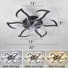 Dalouguan 32" Black Modern Ceiling Fan with Lights Remote Control,