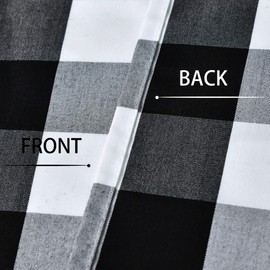 SeeGlee Farmhouse 30 Inch Length Plaid Curtains,Thermal Insulated Energy Saving Curtain Tiers for Kitchen - Black and White Buffalo Check Small Curtains(29 W x 30 Inches Long,2 Panels)