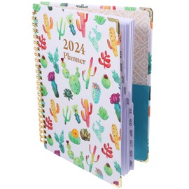 KICHOUSE Desktop Calendar with Memo Pages Office Planner for Daily Use Wirebound Design for Efficient Scheduling for Professionals and Students