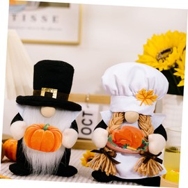 BIUDECO Thanksgiving Gnome Decoration Cute Autumn Dwarf for Tiered Tray Fall Home for Thanksgiving Party Harvest-Themed Gnome Ornament for Family and Friends