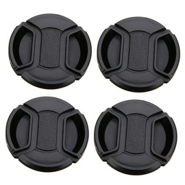 LABRIMP 4 Pcs Center Pinch Lens Cover Splashproof Protective Camera Lens Caps for DSLR Dustproof Easy to Install and Reliable