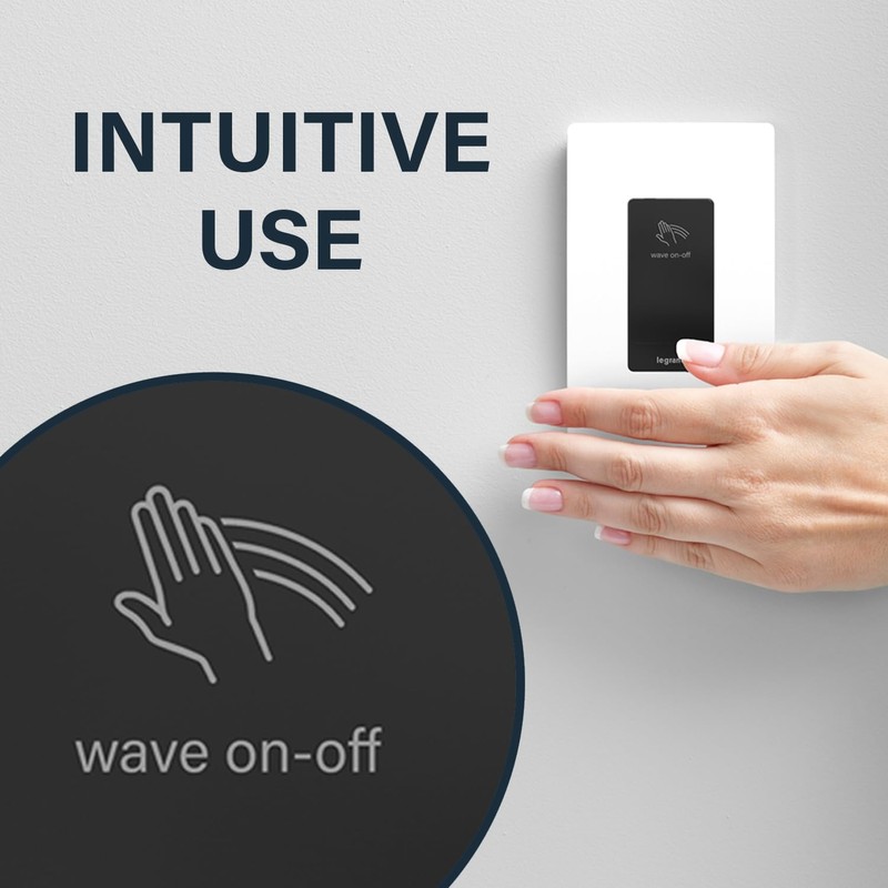 Legrand radiant RSWV203 20 Amp Wave Touchless Motion Sensor Light,