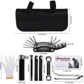 Bicycle Repair Set 16 in 1 Multifunctional Tools Bicycle Repair Kit with Mini Pump On the Go Bicycle Repair Kit Multitool Saddle Bag for Mountain Bike Repair Kit Gift for Cyclists