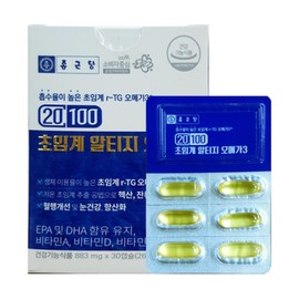 Chong Kun Dang 20100 Supercritical AltiG Omega 3 833mg x 30 Capsules 1 Box  / 종근당 20100 초임계 알티지 오메가3 833mg x 30캡슐 1박스
