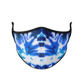 Top Trenz Reusable Face Mask Made with Stretch Cloth for Everyday Use - Indoor/Outdoor Face Cover - Blue Tie Dye - One Size Fits Most Ages 8+