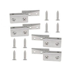 JianLing 2 Pairs of Side Mounted Glass Door Hinges with Stainless Steel Shaft Display Cabinet Hinges for Wine Cabinet Pet Cabinet Handcrafted Cabinet White