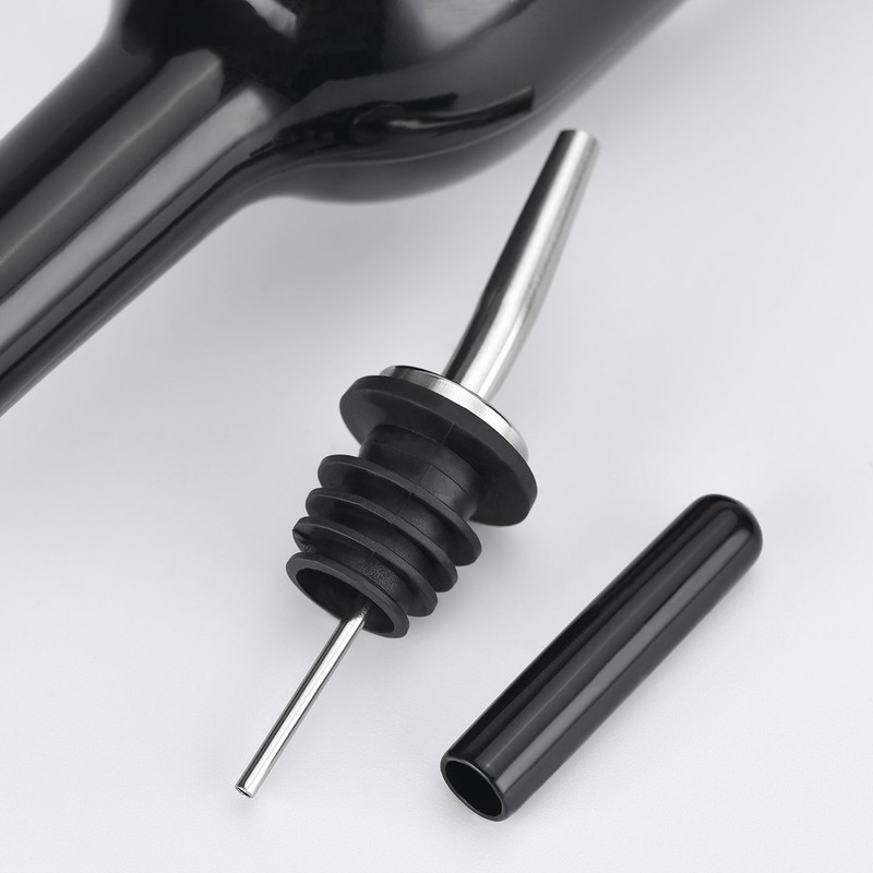 EBOOT 48 Pack Black Rubber Pourer Cap Liquor Bottle Pourer