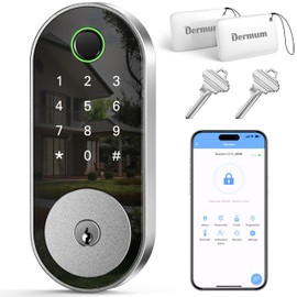 Smart Door-Lock Keyless-Entry Keypad Deadbolt: Electronic Door Lock with Code Passcode, Fingerprint Lock for Front Door (Silver)