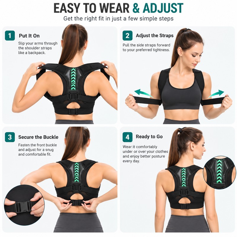 Adjustable Posture Support Belt for Daily Wear – Cotton &