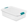 Latching Storage Box, See-Through Base, 32-Qt