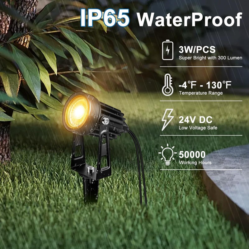 YGS-Tech All-in-One Low Voltage Landscape Lighting Kit, 8-Pack Landscape Lights