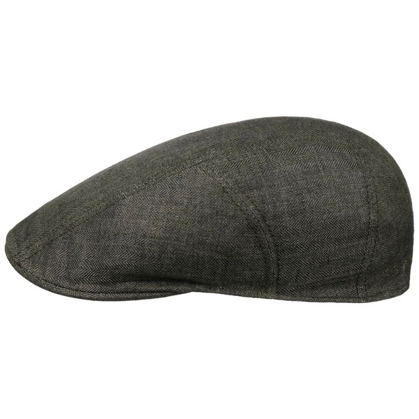 Stetson Herringbone Linen Flat Cap Peaked Cap Men's - Linen