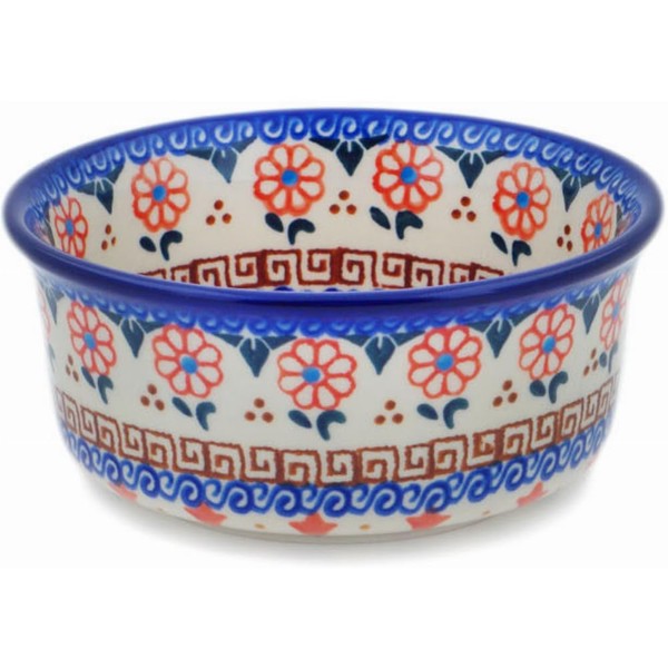 Authentic Polish Pottery Bowl 5-inch in Amarillo Design Handmade in