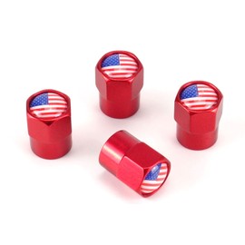1013004 – Valve Caps USA / Set of 4 in Red / Model: Pittsburg