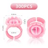 300PCS Pink Glue Rings for Eyelash Extension,Lovely Round Rings for