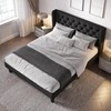 Allewie Full Size Bed Frame with Button Tufted Wingback Headboard,