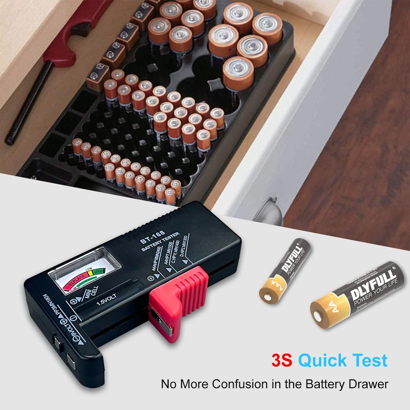 Dlyfull Battery Tester, Small Battery Testers Universal Battery Checker for