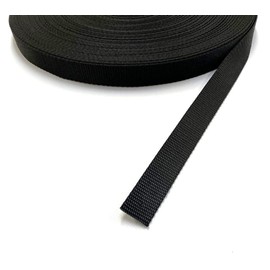 25mm Polypropylene Webbing Heavy Duty Strap For Backpacks Belts Handles Bags Straps Dog Leads (25 Metres, Black)
