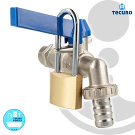 tecuro Ball Outlet Valve Tap Outlet Valve 1/2 with Shut-off Device and Padlock