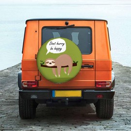 Sloth Spare Tire Cover 15 inch Wheel Cute Lazy Sloth Protectors Weatherproof Universal for Trailer Tire Cover Rv SUV Truck Camper Travel Trailer