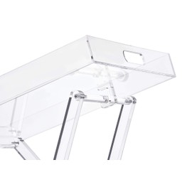 LIKENOW Furniture Acrylic Folding Tray Table,Acrylic Side Table,Acrylic End Table,Clear,Modern,19x13 inch,23 inch High…