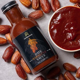 CW Dressings Date Fruit Sweetened Barbecue Sauce | Degelt Nour Dates! Brown Sugar & Molasses | Sweet, Smoky BBQ Sauce for Ribs, Brisket, & Wings | Made in USA, Small Batch, No Artificial Preservatives, Veteran Owned (14 oz)