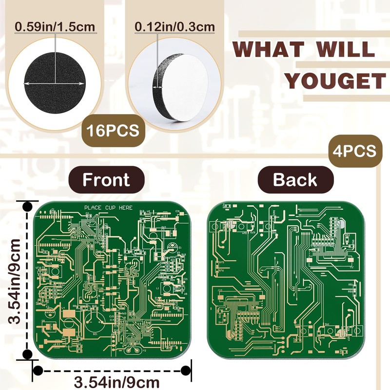 Circuit Board Coasters PCB Coasters Immersion Gold Circuit Board Coasters