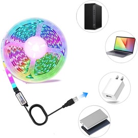 Led Strip Lights for TV, USB Powered 6.56 ft RGB TV Backlight for 32-40 inch TVs, Music Sync Color Changing with Bluetooth App and 44keys IR Remote Control, Led Lights for Bedroom Gaming Room Decor