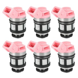 A ABSOPRO Fuel Injector No.16600-88G10/16600-88G00 Fuel Injection Nozzle for Nissan Pathfinder 1994-1995 3.0L for Nissan PickUp 1995 3.0L Pink 6 Pcs
