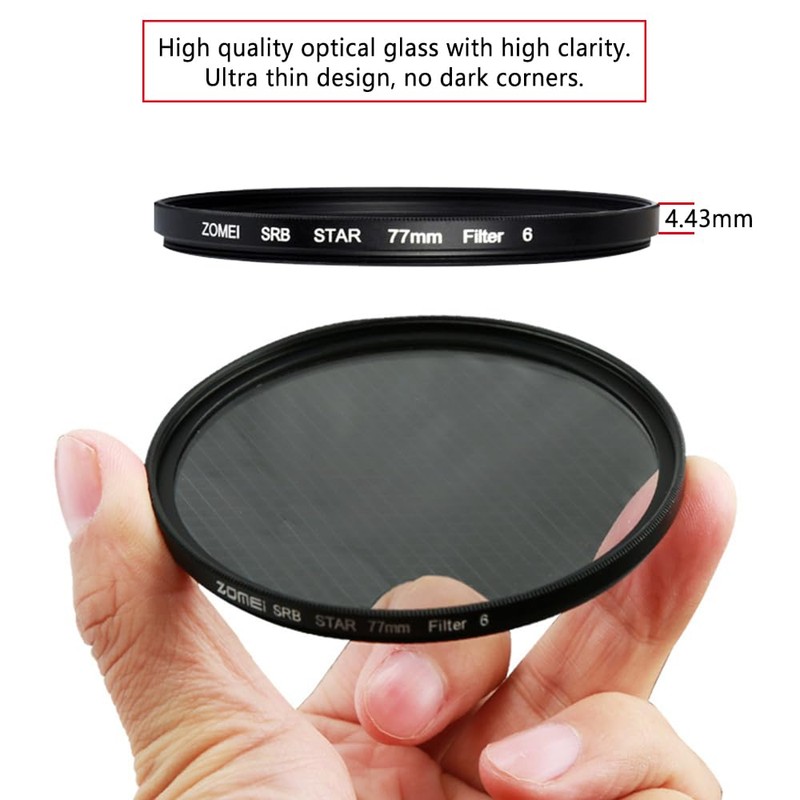 ZOMEI 55mm Star Filter 3-Piece Set (4, 6, 8 Points)