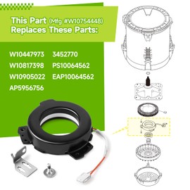 W10754448 Washer Clutch Compatible with Whirlpool Maytag Kenmore Crosley, Replacement Part W10447973 W10817398 W10905022 AP5956756 3452770 PS10064562 EAP10064562