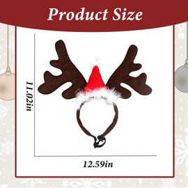 Dog Christmas Pet Headband - 1 x Cat Dog Christmas Costume Reindeer Antlers Headdress Headband, Christmas Hat Dog Cat Costume Elk Headband Gifts for Dog Costume Christmas