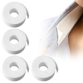 LAPQOS Antitraspiranti,4 rotoli (5 m * 2,5 cm) di patch invisibili traspiranti per colletti e polsini di camicie da uomo, per prevenire lo sporco e assorbire il sudore.