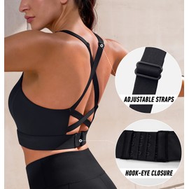 Ewedoos Sports Bras for Women High Support Adjustbale High Impact Sports Bra Supportive Sport Bras Women Workout Bras Black