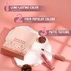 Set 4 Labiales Mate Terciopelo Impermeable No Transfiere