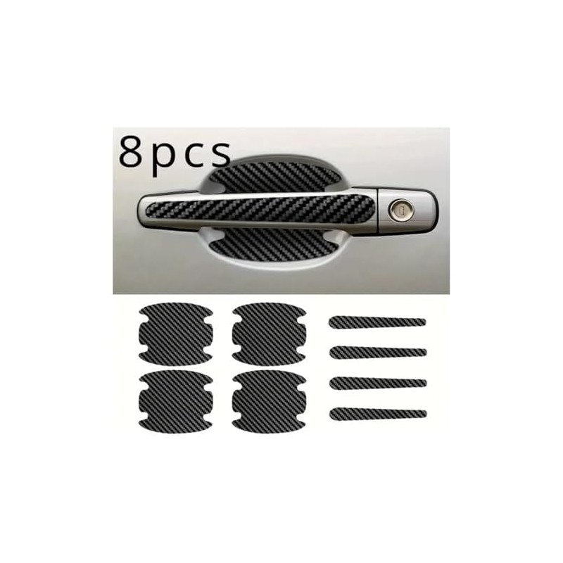 Protector Manija Vinil Fibra Carbono Auto Universal 8pzs