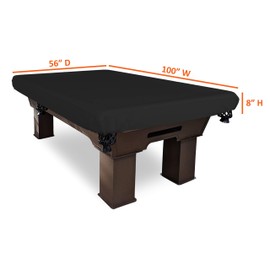 Covers & All Pool Table Cover, Made of 18 Oz Cover Tuff, Waterproof, Ideal for Extreme Weather (100" W x 56" D x 8" H, Black)