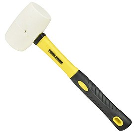 16oz White Rubber Mallet Non Marking Hammer with Fibreglass Handle Shaft