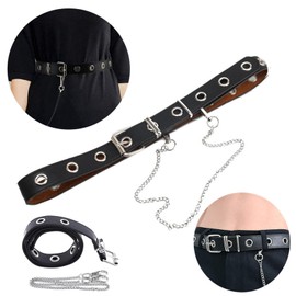 Leather Belt for Women, Belt Women's Black, Skinny Waist Belt with Pin Buckle, Adjustable Narrow Waist Belt for Women, Belt Buckle for Dresses Jeans, 3 cm Wide Women's Fashion Accessories, black, M