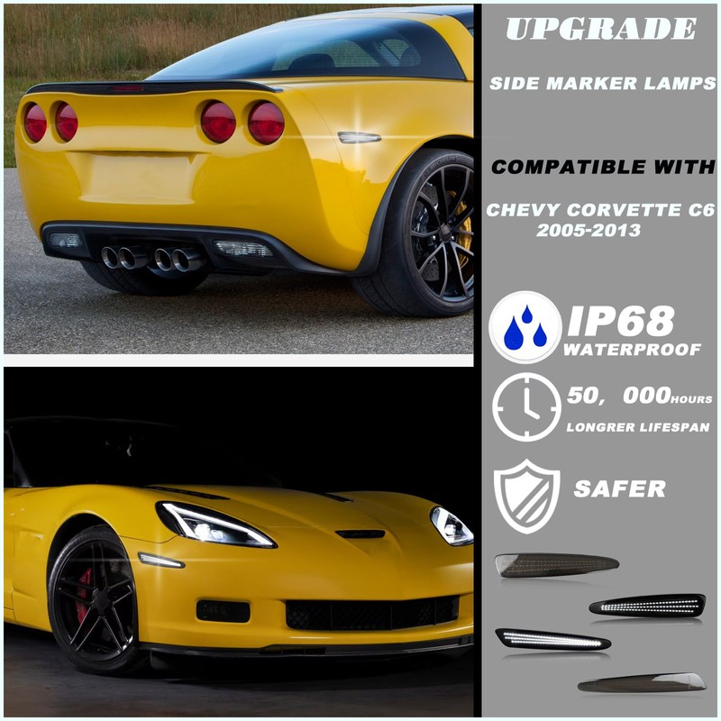 ULTRALTH Dynamic LED Side Marker Lights for 2005-2013 Chevy Corvette