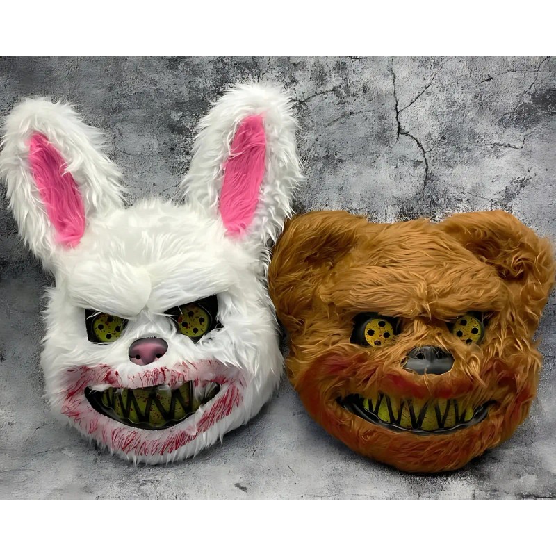 Mascaras Halloween De Conejo Y Oso Sangriento Miedo Fiesta