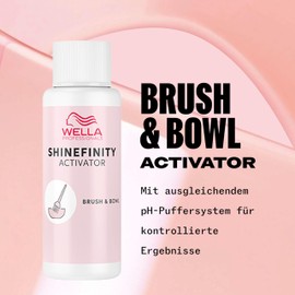 Wella Professionals Shinefinity Activator - Brush & Bowl - 2% Developer for Precise Application with Bowl & Brush - for Shinefinity Glaze Demi-Permanent Tint - pH Controlled & Gentle - 60ml