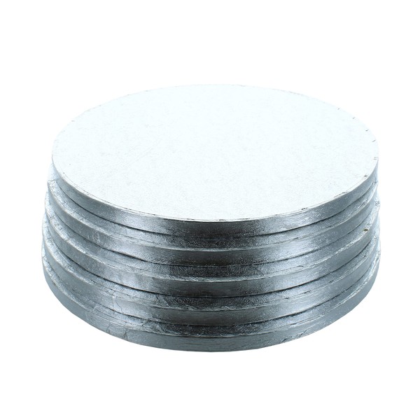 Culpitt Cake Board, Cake Drum, Silver, 9 Inch (228mm) Round, 0.5 Inch (13mm) Thick, (Pack of 5 Boards), RWD9F