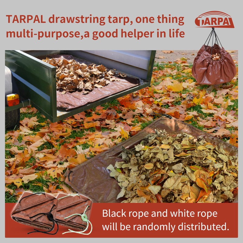 TARPAL 5x5 Feet(2pack) Small tarp with Drawstring Tarp Waterproof Brown