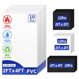 Premium PVC Smooth Drop Ceiling Tiles 2ft x 4ft - Waterproof, Fire-Rated, Washable, Drop in Installation - No Rot, No Sag, 10-Pack Cover 80 Sq. Ft, White