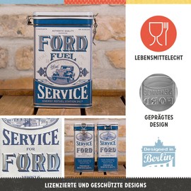 Nostalgic-Art Ford Fuel Service-Gift Idea for Car Accessories Fans, Tin with aroma lid, Vintage Design, 1.3 l